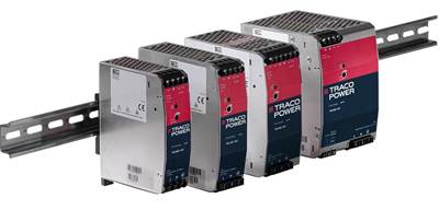 Traco's TIB series DIN-rail supplies tout efficient circuit topology, cost/performance ratio